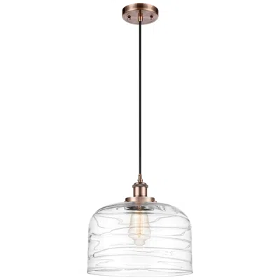 Innovations Lighting Ballston Urban Bell 12" Antique Copper Corded Mini Pendant W/ Deco Sha