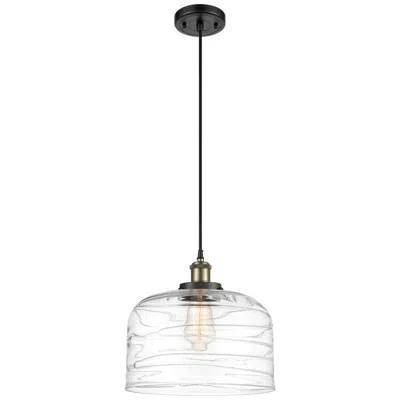 Innovations Lighting Ballston Urban Bell 12" Black Brass Corded Mini Pendant W/ Deco Shade