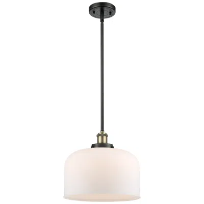 Innovations Lighting Ballston Urban Bell 12" Black Brass Stemmed Mini Pendant W/ White Shad