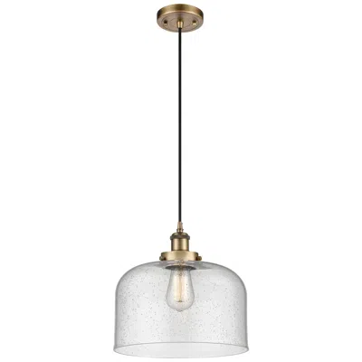 Innovations Lighting Ballston Urban Bell 12" Brushed Brass Corded Mini Pendant W/ Seedy Sha