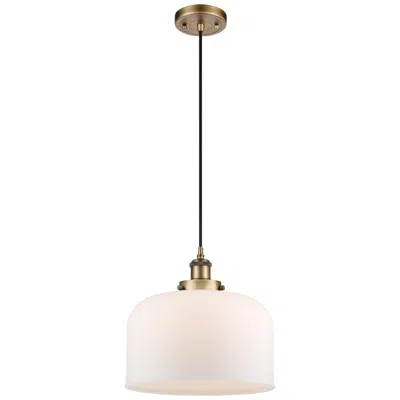 Innovations Lighting Ballston Urban Bell 12" Brushed Brass Corded Mini Pendant W/ White Sha