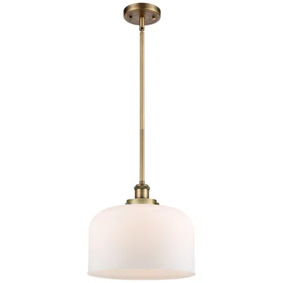 Innovations Lighting Ballston Urban Bell 12" Brushed Brass Stemmed Mini Pendant W/ White Sh