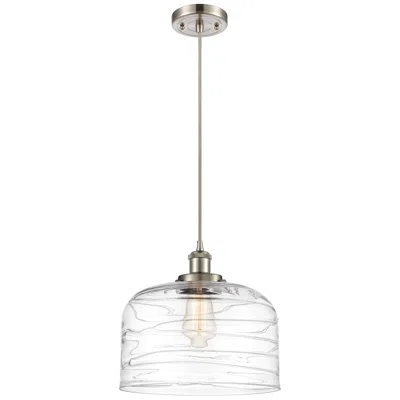 Innovations Lighting Ballston Urban Bell 12" Brushed Nickel Corded Mini Pendant W/ Deco Sha