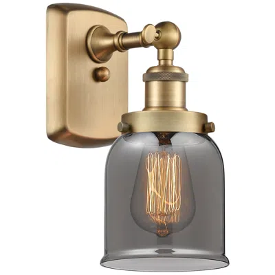 Innovations Lighting Ballston Urban Bell 12" High Brushed Brass Sconce W/ Plated Smoke Shad