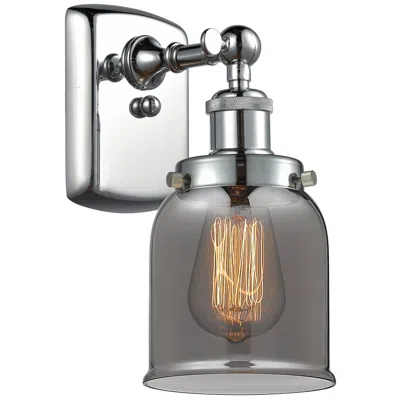 Innovations Lighting Ballston Urban Bell 12" High Polished Chrome Sconce W/ Plated Smoke Sh