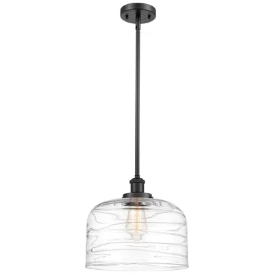 Innovations Lighting Ballston Urban Bell 12" Led Mini Pendant - Matte Black - Clear Deco Sw