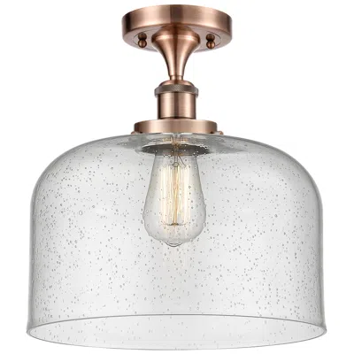 Innovations Lighting Ballston Urban Bell  12" Led Semi-flush Mount - Antique Copper - Seedy