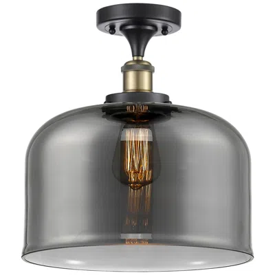 Innovations Lighting Ballston Urban Bell  12" Led Semi-flush Mount - Black Brass - Plated S