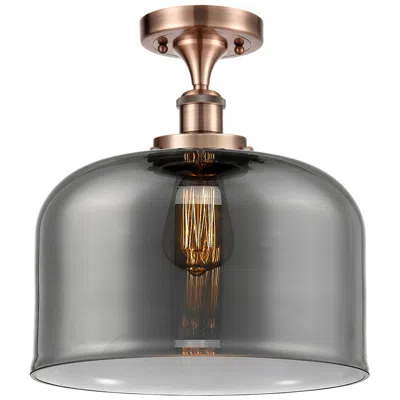 Innovations Lighting Ballston Urban Bell  12" Led Semi-flush Mount - Copper - Plated Smoke