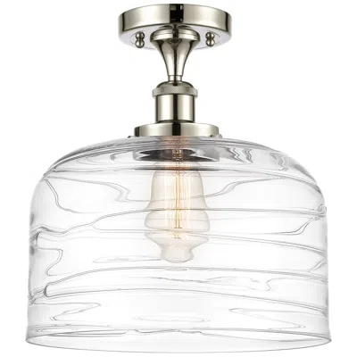 Innovations Lighting Ballston Urban Bell  12" Led Semi-flush - Polished Nickel - Swirl