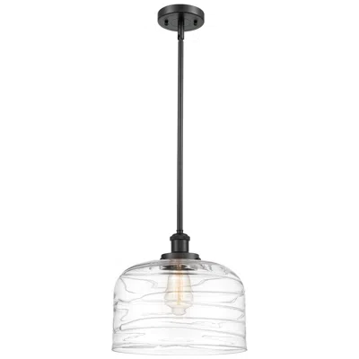 Innovations Lighting Ballston Urban Bell 12" Matte Black Stemmed Mini Pendant W/ Deco Shade