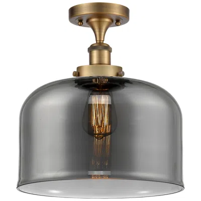 Innovations Lighting Ballston Urban Bell  12" Semi-flush Mount - Brushed Brass - Plated Smo