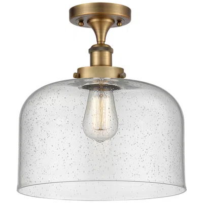 Innovations Lighting Ballston Urban Bell  12" Semi-flush Mount - Brushed Brass - Seedy Shad