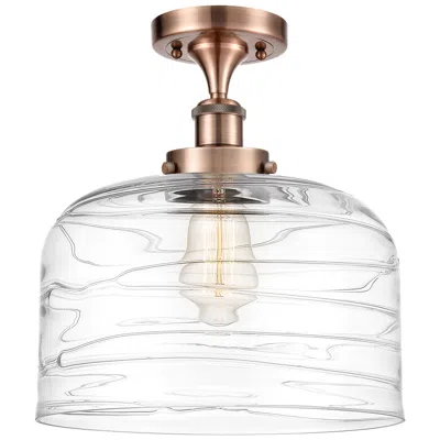 Innovations Lighting Ballston Urban Bell  12" Semi-flush Mount - Copper - Clear Deco Swirl