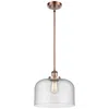 Innovations Lighting Ballston Urban Bell 12" Wide Copper Stem Hung Mini Pendant W/ Seedy Sh In Gray