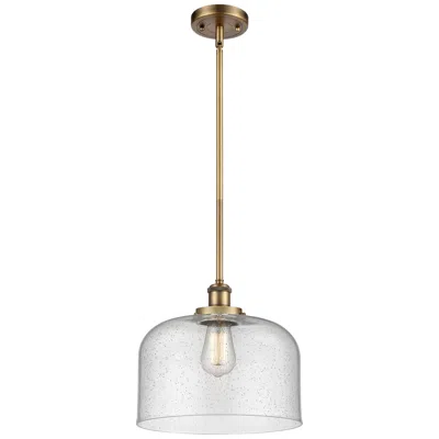 Innovations Lighting Ballston Urban Bell 12"w Brushed Brass Stem Mini Pendant W/ Seedy Shad