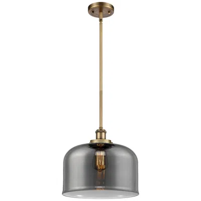 Innovations Lighting Ballston Urban Bell 12"w Brushed Brass Stem Mini Pendant W/ Smoke Shad
