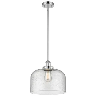 Innovations Lighting Ballston Urban Bell 12"w Chrome Stem Hung Mini Pendant W/ Seedy Shade