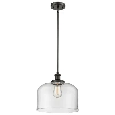 Innovations Lighting Ballston Urban Bell 12"w Oiled Bronze Stem Hung Mini Pendant W/ Clear