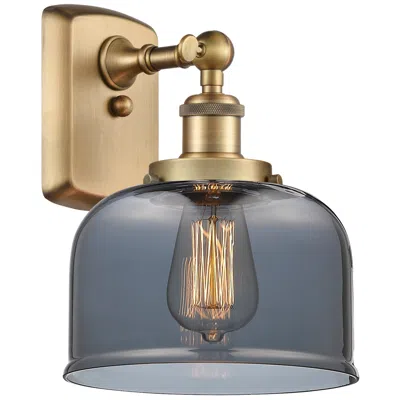 Innovations Lighting Ballston Urban Bell 13" High Brushed Brass Sconce W/ Plated Smoke Shad