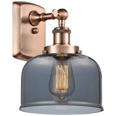 Innovations Lighting Ballston Urban Bell 13" High Copper Sconce W/ Plated Smoke Shade