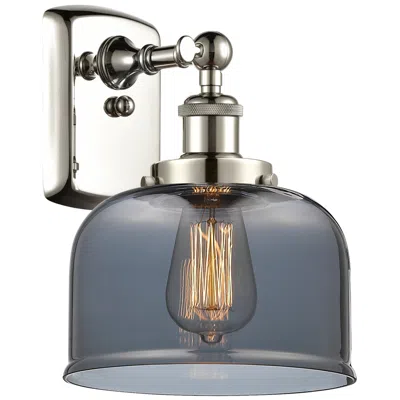 Innovations Lighting Ballston Urban Bell 13" High Polished Nickel Sconce W/ Plated Smoke Sh