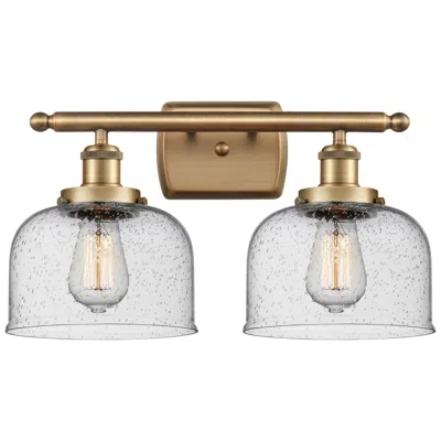 Innovations Lighting Ballston Urban Bell 18" 2 Light Brushed Brass Bath Light W/ Seedy Shad