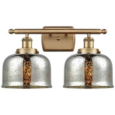 Innovations Lighting Ballston Urban Bell 18" 2 Light Brushed Brass Bath Light W/ Silver Sha