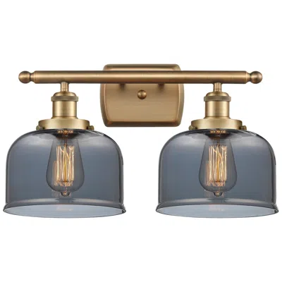 Innovations Lighting Ballston Urban Bell 18" 2 Light Brushed Brass Bath Light W/ Smoke Shad