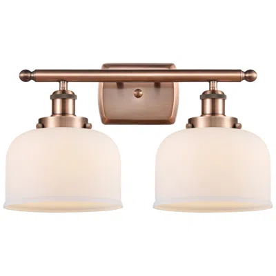 Innovations Lighting Ballston Urban Bell 18" 2 Light Copper Bath Light W/ White Shade
