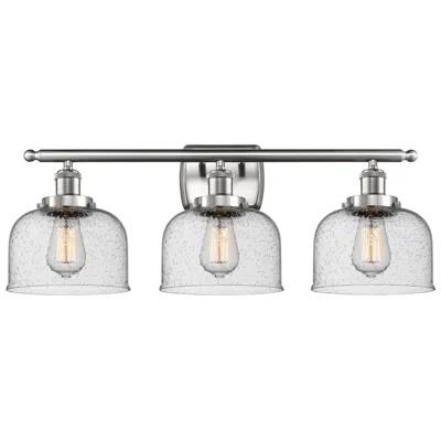 Innovations Lighting Ballston Urban Bell 28"w 3 Light Brushed Nickel Bath Light W/ Seedy Sh