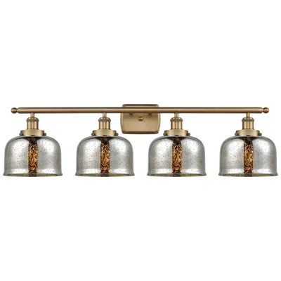 Innovations Lighting Ballston Urban Bell 38" 4 Light Brushed Brass Bath Light W/ Silver Sha