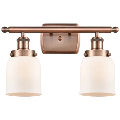 Innovations Lighting Ballston Urban Bell 5" 2 Light 16" Bath Light - Copper - White Sh