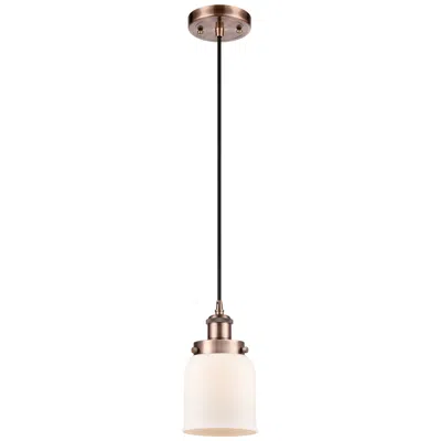 Innovations Lighting Ballston Urban Bell 5" Antique Copper Corded Mini Pendant W/ White Sha