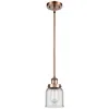 Innovations Lighting Ballston Urban Bell 5" Antique Copper Stemmed Mini Pendant W/ Clear Sh In White