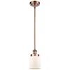 Innovations Lighting Ballston Urban Bell 5" Antique Copper Stemmed Mini Pendant W/ White Sh In White