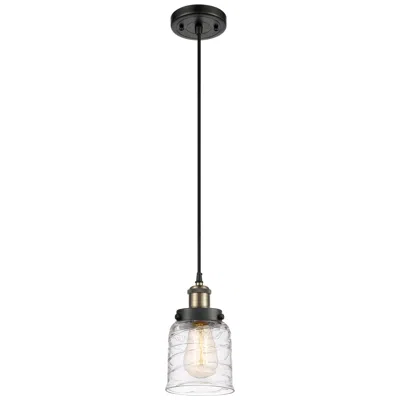 Innovations Lighting Ballston Urban Bell 5" Black Brass Corded Mini Pendant W/ Deco Shade