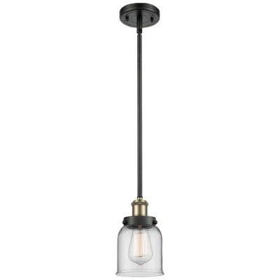 Innovations Lighting Ballston Urban Bell 5" Black Brass Stemmed Mini Pendant W/ Clear Shade