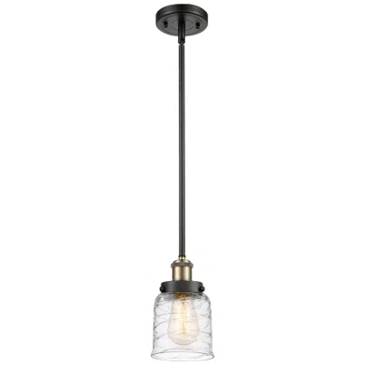 Innovations Lighting Ballston Urban Bell 5" Black Brass Stemmed Mini Pendant W/ Deco Shade