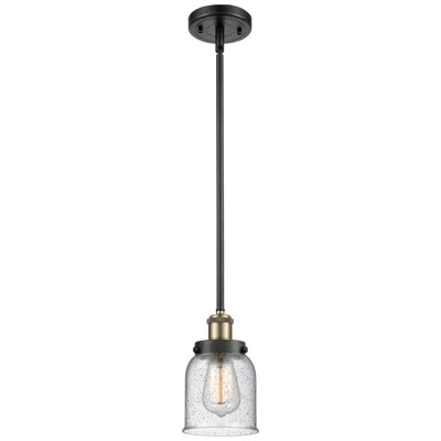 Innovations Lighting Ballston Urban Bell 5" Black Brass Stemmed Mini Pendant W/ Seedy Shade
