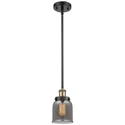 Innovations Lighting Ballston Urban Bell 5" Black Brass Stemmed Mini Pendant W/ Smoke Shade