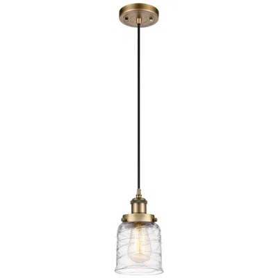 Innovations Lighting Ballston Urban Bell 5" Brushed Brass Corded Mini Pendant W/ Deco Shade