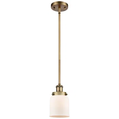 Innovations Lighting Ballston Urban Bell 5" Brushed Brass Stemmed Mini Pendant W/ White Sha