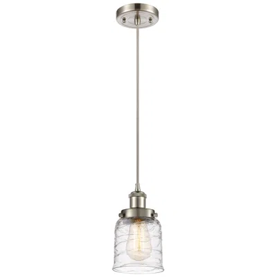 Innovations Lighting Ballston Urban Bell 5" Brushed Nickel Corded Mini Pendant W/ Deco Shad