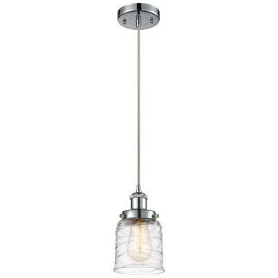 Innovations Lighting Ballston Urban Bell 5" Chrome Corded Mini Pendant W/ Deco Swirl Shade