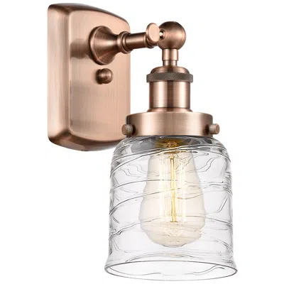 Innovations Lighting Ballston Urban Bell 5" Incandescent Sconce - Copper - Deco Swirl Shade