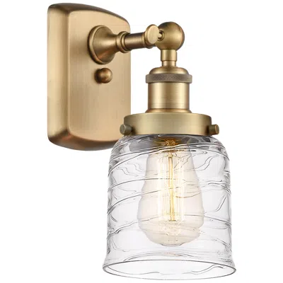 Innovations Lighting Ballston Urban Bell 5" Led Sconce - Brass Finish - Deco Swirl Shade