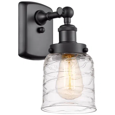 Innovations Lighting Ballston Urban Bell 5" Led Sconce - Matte Black Finish - Deco Swirl Sh