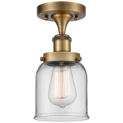 Innovations Lighting Ballston Urban Bell  5" Led Semi-flush Mount - Brushed Brass - Clear S