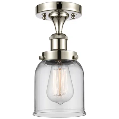 Innovations Lighting Ballston Urban Bell  5" Led Semi-flush Mount - Polished Nickel - Clear